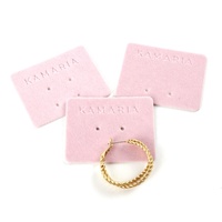 Carte de Présentation de Bijoux avec Logo Personnalisé Imprimé pour Colliers et Boucles d'Oreilles, Recouverte de Velours