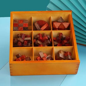 10pc 3D Handmade <b>Puzzle</b> Children IQ <b>Game</b> Adult Brain Teaser Training KongMing Luban Lock - Product Image 5