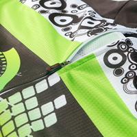 Opvallend fruitgroen ritmisch grafisch fietsjersey Zomer dunne mesh shorts elastische manchetten avond stedelijk woon-werkverkeer lichtgewicht