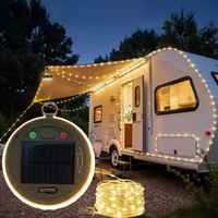 Guirlande lumineuse solaire à LED pour le camping, rechargeable par USB, étanche, lampe de tente extérieure, lumière décorative suspendue pour jardin, fête