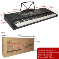 Meike MK8660 Clavier électronique d'enseignement du piano à 61 touches Boutons lumineux U Disk Lecture MP3 pour adultes enfants en plastique