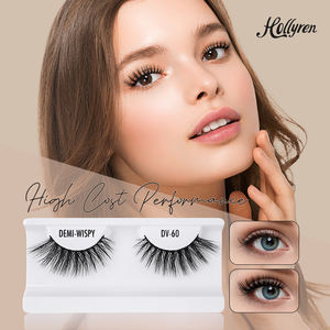 Créez sa marque D Curl Fluffy Russian Volume Strip Faux Mink Lash Hollyren OEM Faux <span class=keywords><strong>cils</strong></span> Bandes russes naturelles Eye Lash - Product Image 2