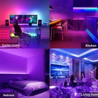 Tira de Luces LED RGB 5050 Direccionables de 5V, 60 LED/M, Corte Individual por LED, Programables, para Cuartos de Videojuegos