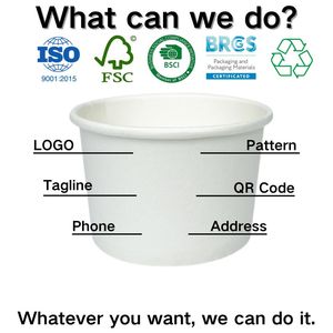 Vasos de Papel Kraft Biodegradables Desechables con Logotipo Personalizado de Xiamen, Diseño de Pared Simple con Tapas para Helado, Café, Té, Salsas y Porciones - Product Image 3