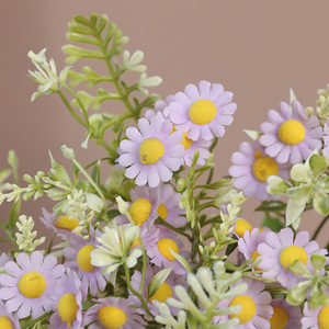 Bouquet de fleurs artificielles en soie Ruilisi, camomille, orange et jaune, pour la décoration de la maison et les mariages - Product Image 4