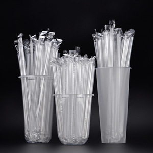 Logotipo personalizado Envolver individualmente pajitas <span class=keywords><strong>Boba</strong></span> Jumbo Pajitas de plástico Desechables Pajitas de plástico PP envueltas individualmente - Product Image 4