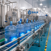 Machine de remplissage d'eau potable automatique fiable à petite échelle pour bouteilles de 5 gallons (19 litres)