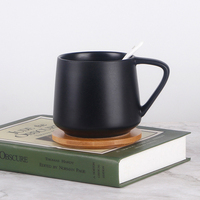 Tasse à café en céramique avec logo personnalisé noir mat 400ml gravure laser