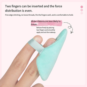 Esponja de Maquillaje de Algodón y Terciopelo, Uso en Seco y Húmedo, Súper Suave, Sin Látex, Mini, Portátil, Forma de Gota de Agua, Estilo Recortado, para Maquillaje Facial Femenino - Product Image 4
