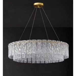 Lámpara de Araña de Cristal de Lujo, Redonda, Dorada, con Luz LED, para Sala de Estar, Comedor, Dormitorio, Lámpara Colgante de un Solo Cabezal, Irradiación de 5-10 m - Product Image 4