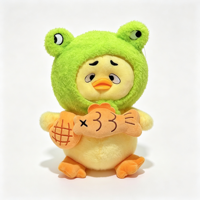 Peluche Canard à Capuche Kawaii, Poupée Canard Jaune Douce et Rembourrée avec Panneau pour Machine à Griffes et Cadeau pour Enfants, Peluche Personnalisée OEM