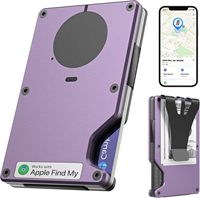Cartera con Bloqueo RFID, Tarjetero con Clip para Billetes, Organizador de Viaje, Rastreador Integrado, Cartera Delgada con AirTag para Mujer
