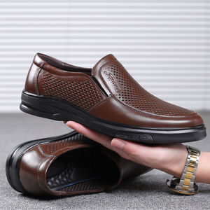 Mocasines Negros Transpirables para Hombre, Punta Redonda, Sin Cordones, Zapatos Casuales de Verano, Suela de Goma Suave, Forro de PU, Logotipo Deportivo en Relieve - Product Image 4