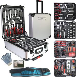 399-Piece Carbon Steel Wheel Trolley Case Full <b>Set</b> Hand Tools Repair Tool Box with OEM Hard Case Support - Product Image 1