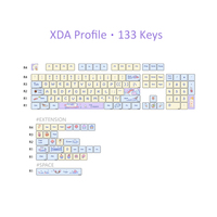 Multi-color Keycaps Mechanical Keyboard for MX Switches Kuromi Theme XDA Profile Dye Sub PBT Double Shot 131 Keys Factory OEM