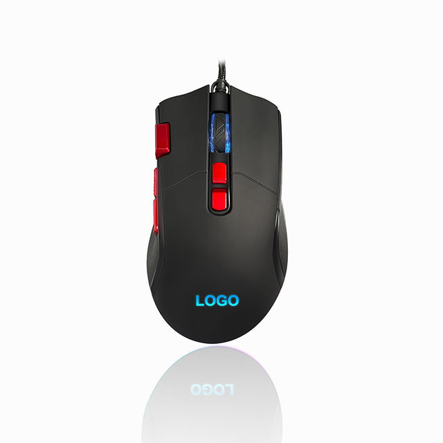 Ergonomic Adjustable GM-003P Wired Gaming Mouse with RGB Lights Black & White RGB Mouse Mice for Right-handed PC Users