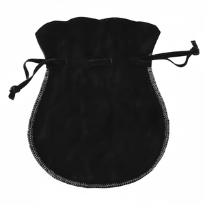 Sacchetto in Velluto Doppio Nero a Forma di Anfibio in Tessuto di Cotone Riciclabile per Gioielli, Orologi, Vino, Regali, Ricamo, Stampa e Serigrafia - Product Image 2