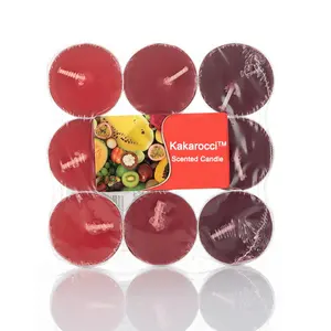 New Arrival 9 Pcs/pack Soy Wax Small Coloured Scented Tealight Candles For Custom