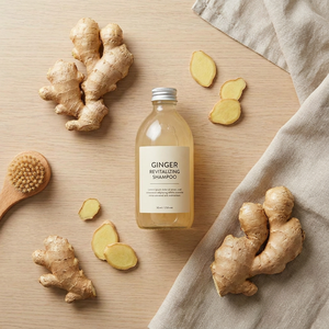Shampoo au gingembre directement de l'usine, anti-pelliculaire, soin du cuir chevelu, croissance des cheveux, formule naturelle à base de plantes pour salon et usage domestique, OEM ODM - Product Image 2