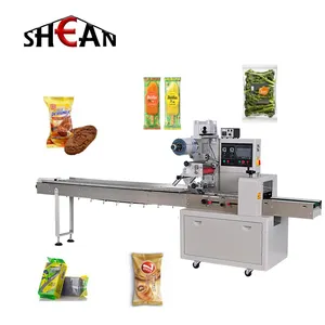 Automatic Horizontal Biscuits Cake Bread Candy Cookies Chocolate Bar Pillow Packing Machine Food Packaging Machine