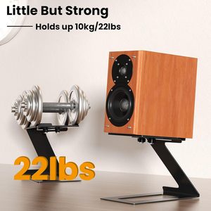 Desktop Speaker <strong>Stand</strong> <strong>Studio</strong> <strong>Monitor</strong> Riser with Vibration Absorption Pad and 5&deg; Incline Design Metal Bookshelf Speaker <strong>Stands</strong> - Product Image 6