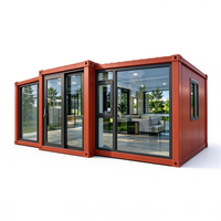 Maison conteneur préfabriquée de luxe, moderne, mobile, extensible, à double aile pliante, 3 chambres, 40FT 20FT