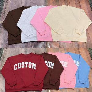 Sudadera de cuello alto para mujer, personalizable, con bordado 3D, estampado en relieve, de algodón polar transpirable. - Product Image 2