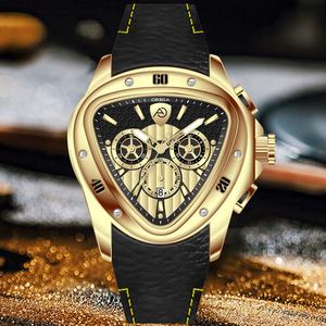 Montre pour homme multifonctionnelle triangulaire à cadran ouvert, au style unique et au look cool, montre à quartz en gros du fabricant - Product Image 3