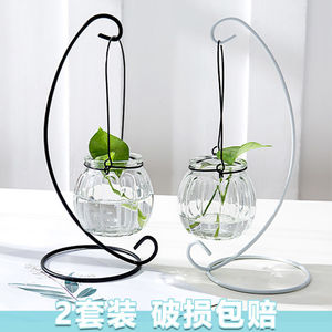 Hanging Glass <b>Vase</b> Pumpkin Shape Transparent Flower Pot For Living Room Decoration Simple Fresh Ornament - Product Image 4