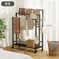 Étagère de rangement mobile à 3 niveaux en métal moderne pour serviettes, couvertures et draps, avec panier de rangement et support de séchage
