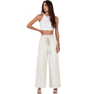 <span class=keywords><strong>Pantaloni</strong></span> di lino da <span class=keywords><strong>donna</strong></span> di recente lancio per abbigliamento Casual estivo con coulisse in vita <span class=keywords><strong>pantaloni</strong></span> da <span class=keywords><strong>donna</strong></span> alla moda - Product Image 5