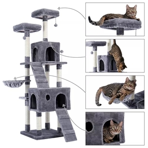 Gudang Kanada Menara Kucing Pohon Kucing Besar Modern dengan Sisal Scratching Post Dual Condos - Product Image 4