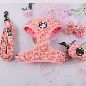 Venta al por mayor accesorios para mascotas personalizado suave acolchado lindo diseño <span class=keywords><strong>floral</strong></span> correas para perros con soporte para bolsa de caca - Product Image 6