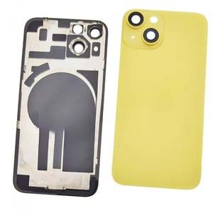 Coque arrière jaune pour iPhone 14 avec support métallique intégré et protection d'objectif – Boîtier de téléphone portable premium - Product Image 1