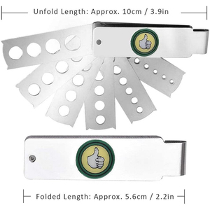 Suministros de herramientas de joyería Medición de diamantes plegables y medidor de detección Ventilador/Gemas redondas Calibradores de medición de diamantes de piedra - Product Image 2