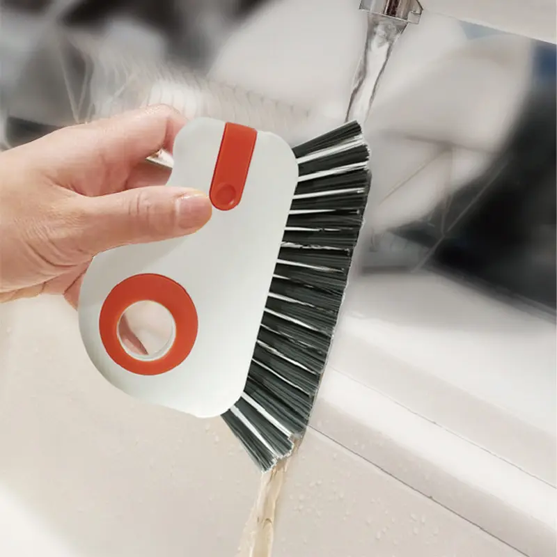 Escova multifuncional para limpeza doméstica, 2 em 1, escova para lavar fendas de janelas, escovas para limpeza de ranhuras de portas e corrediças