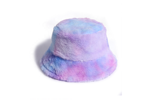 Caldo ed elegante pelliccia sintetica calda e soffice foglia di cartone animato Velour pescatore inverno arcobaleno <span class=keywords><strong>nuvola</strong></span> cravatta disegno cappello a secchiello - Product Image 5