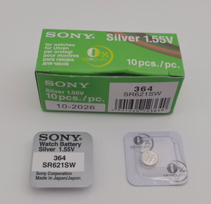 Bộ Đơn Cho Pin Đồng Hồ Oxit Bạc 364 V Chính Hãng 1.55 Của Sony 364 SR621SW V364 SR60 SR621 AG1 Nút Đồng Xu - Product Image 5