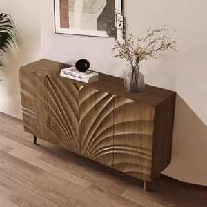 Orta Yüzyıl Modern Ahşap Saklama Dolabı Çok Amaçlı Oymalı Dekoratif Oturma Odası Yatak Odası Mobilyası 6 Raflı Özelleştirilebilir - Product Image 3