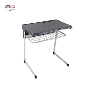 Ensemble bureau et chaise pour étudiants avec pieds en métal, siège en plastique durable, bureau avec porte-livres intégré, structure robuste pour salles de classe - Product Image 5