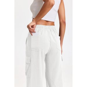Pantalon cargo pour femme FOXA, séchage rapide, taille haute élastique, jambe large, décontracté, pour la randonnée, pantalon de sport avec poches - Product Image 4
