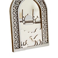 Ornement suspendu en bois Ramadan Kareem, décoration d'arche de mosquée Eid Mubarak, décoration de maison musulmane
