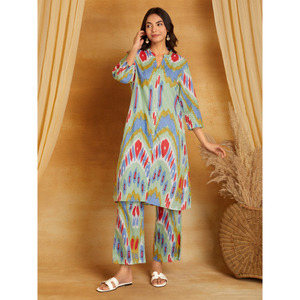 Collections Sanash les plus vendues, ensembles en viscose et coton pour femmes, imprimé numérique floral, style ethnique, prêts pour les fêtes, la plage, toutes saisons - Product Image 1
