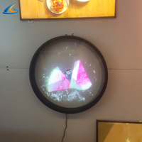 Ventilador de proyector de pantalla LED de publicidad holográfica 3D de 2 aspas de un solo lado aplicación interior con control de aplicación WiFi de animación OEM
