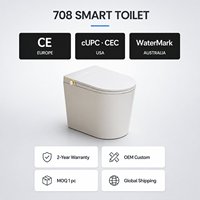 WC intelligent en céramique de 52 cm, à poser au sol, avec siphon en S, détection automatique, siège chauffant, double chasse et télécommande - Vente en gros