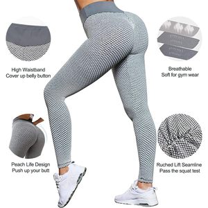 FOXA Leggings de yoga texturés à taille haute pour femmes, pantalons d'entraînement extensibles dans quatre directions - Product Image 4