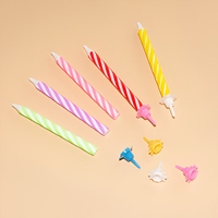 Lot de 24 bougies spirales pour gâteau d'anniversaire avec supports, diamètre 5,5 mm, en cire de paraffine, vente en gros d'usine pour le Nouvel An