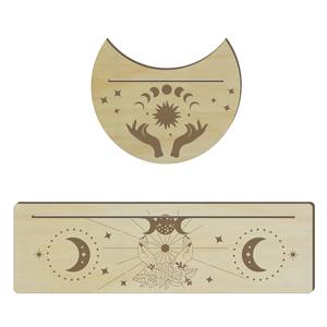 حامل بطاقات التارو على شكل قلب لعيد الهالوين، قاعدة خشبية صديقة للبيئة على شكل هلال، صندوق خشبي منقوش من ماركة جياهوي للتعليق على الحائط - Product Image 5