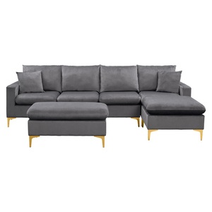 Sofá Moderno y Elegante en Forma de L, Tapizado en Terciopelo, para Sala de Estar - Product Image 2