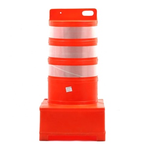 Venta caliente 1100MM plástico LLDPE rojo y blanco reflectante accidente barrera <span class=keywords><strong>de</strong></span> tráfico barril - Product Image 1